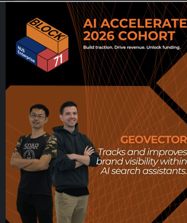 GeoVector co-founders Feipeng Liu and Razvan Iordache in the Block71 x Microsoft AI Accelerate 2026 cohort