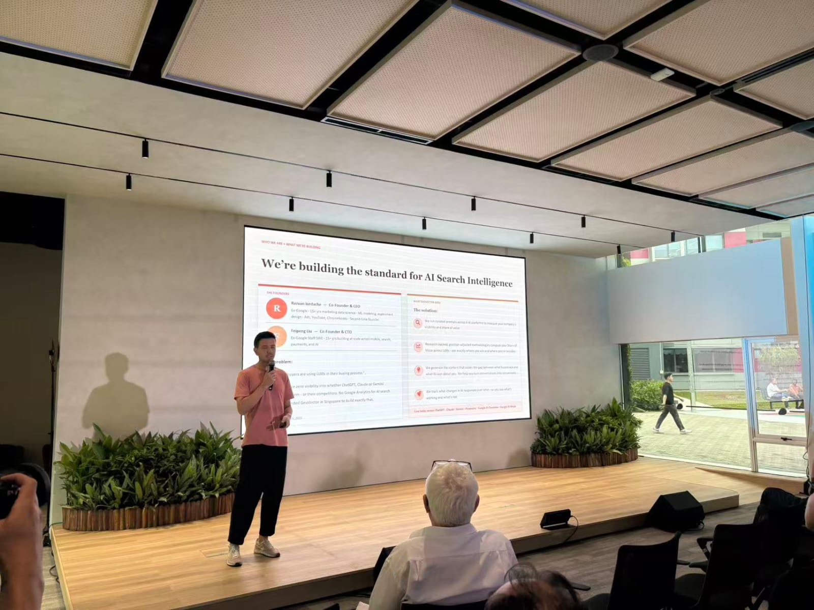 Razvan Iordache speaking to the Lorong AI community at Launch Pad Carnival 2026