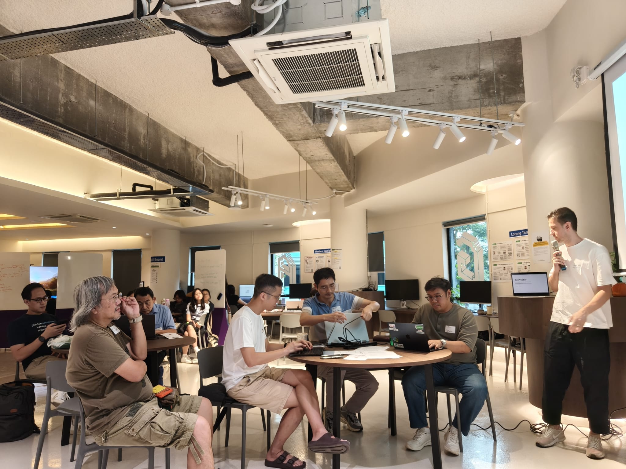 The Lorong AI community at the Coworking Monday Chop Chop Talk Shop, One-North